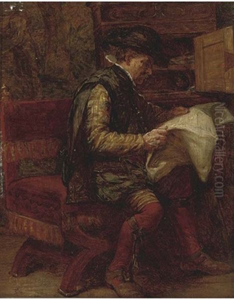 The Latest News Oil Painting by Ernest Meissonier