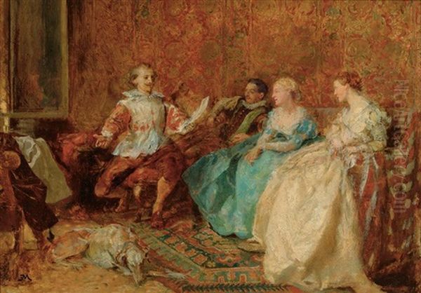 The Poet's Circle Oil Painting by Ernest Meissonier