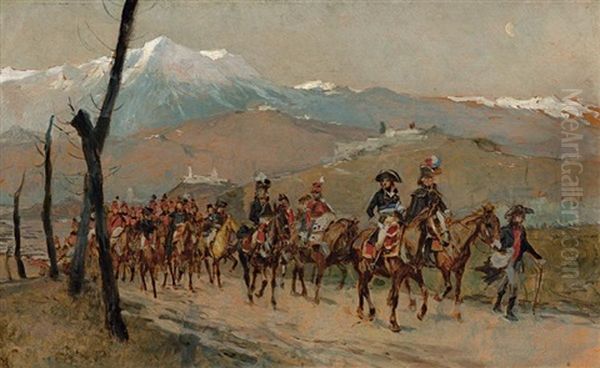 Bonaparte, Armee D'italie, Traversee Des Alpes Oil Painting by Ernest Meissonier