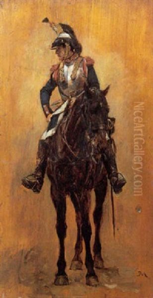 Cuirassier Avant La Charge Oil Painting by Ernest Meissonier