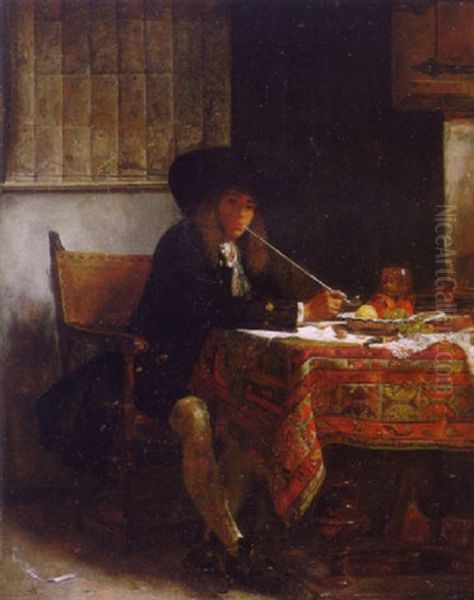 The Seated Cavalier by Ernest Meissonier