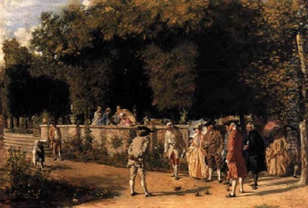 La Partie De Boules Oil Painting by Ernest Meissonier