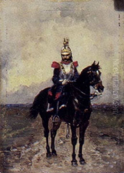 Soldat I Uniform Pa Sin Hest Oil Painting by Ernest Meissonier