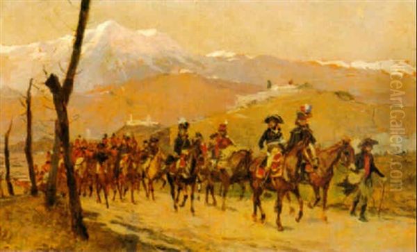 Bonaparte, Armee D'italie, Traversee Des Alps Oil Painting by Ernest Meissonier