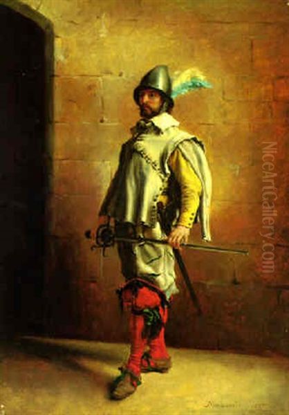 The Cavalier: Portrait Of The Artist Oil Painting by Ernest Meissonier