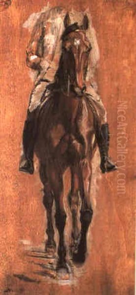 Study Of A Horse And Rider by Ernest Meissonier