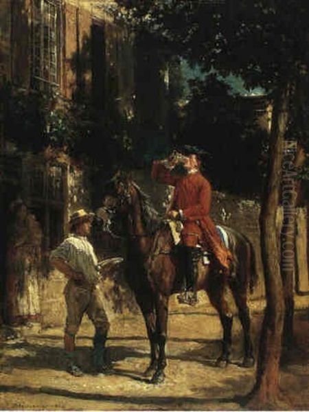 The Stirrup Cup Oil Painting by Ernest Meissonier