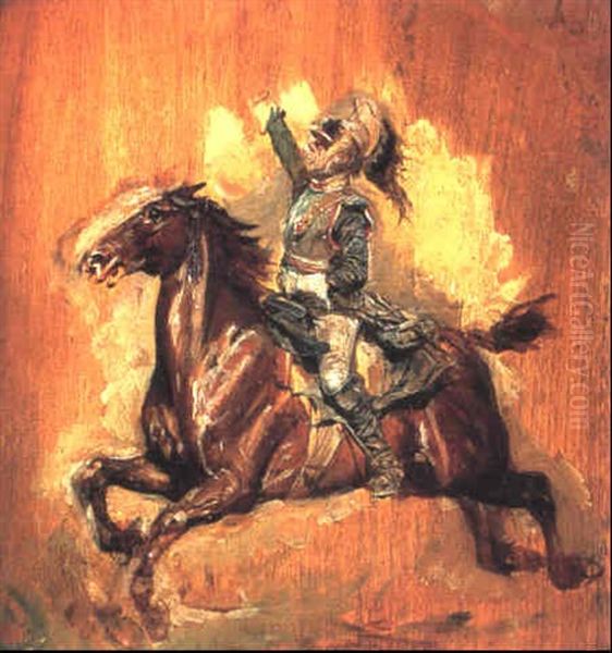 Le Cuirassier A Cheval Oil Painting by Ernest Meissonier