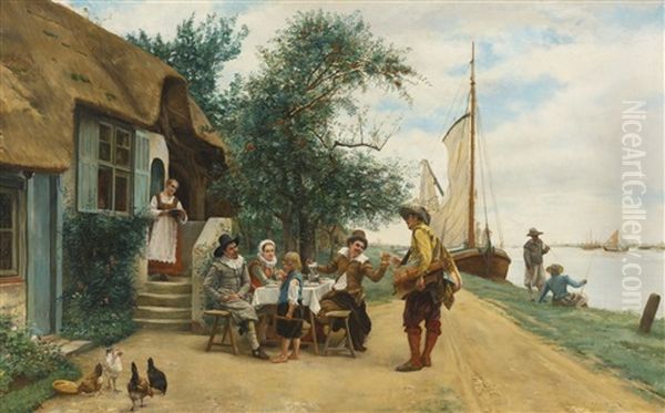 An Act Of Kindness Oil Painting by Jean Charles Meissonier