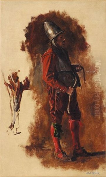 Etude De Soldat (study) Oil Painting by Jean Charles Meissonier