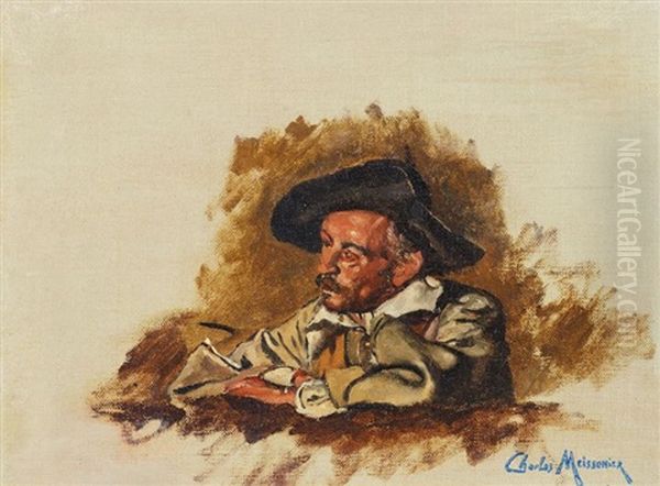 Portrait D'homme Oil Painting by Jean Charles Meissonier