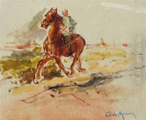 Etude De Cavalier (study) Oil Painting by Jean Charles Meissonier