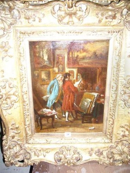 Le Cabinet Du Collectionneur Oil Painting by Jean Charles Meissonier