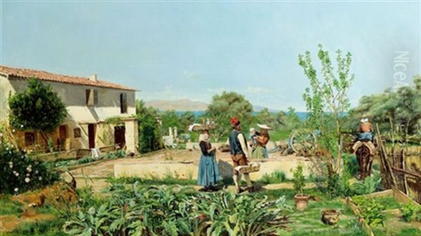 Bauernhof In Der Provence Oil Painting by Jean Charles Meissonier