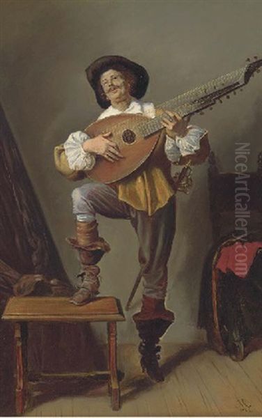 A Merry Tune Oil Painting by Jean Charles Meissonier