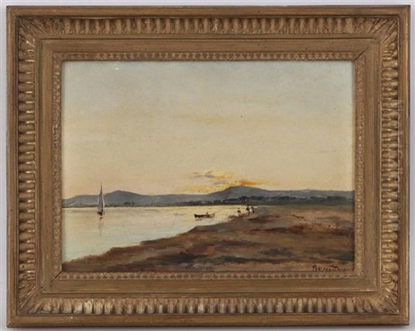 Bord De Lac Oil Painting by Joseph (Francois Xavier) Meissonnier