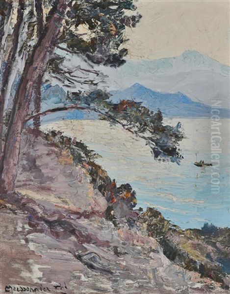 Cote D'azur Oil Painting by Joseph (Francois Xavier) Meissonnier