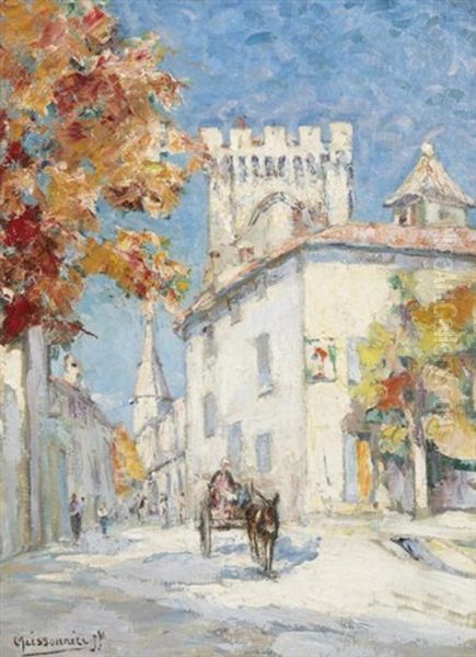 Villeneuve Les Avignon Oil Painting by Joseph (Francois Xavier) Meissonnier