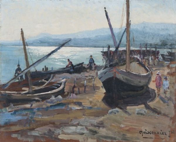 Les Martigues Oil Painting by Joseph (Francois Xavier) Meissonnier