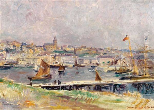 Port De Boulogne Oil Painting by Charles De Meixmoron De Dombasle