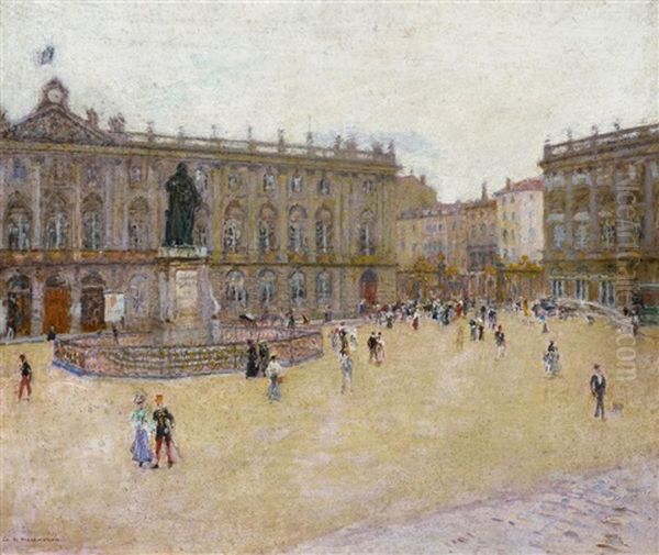 Place Stanislas In Nancy Oil Painting by Charles De Meixmoron De Dombasle