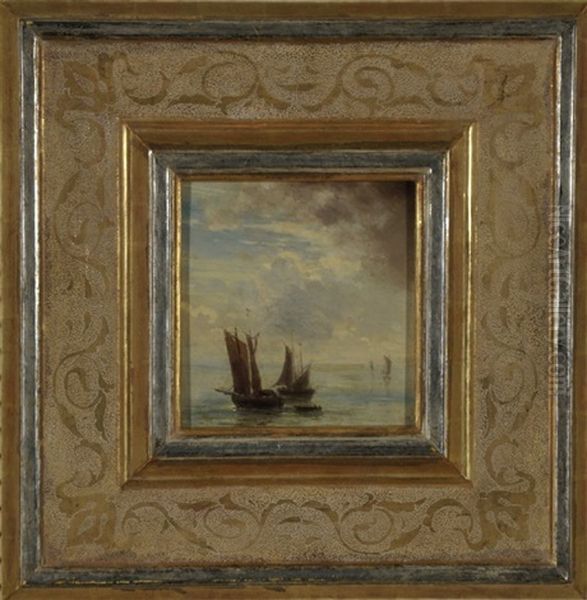 Fischerboote Auf Dem Meer Oil Painting by Ludwig Meixner