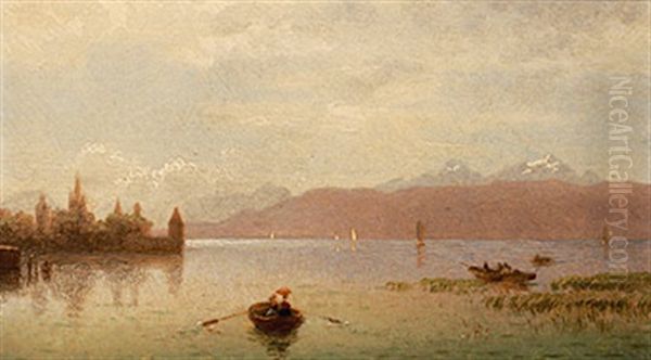 Motiv Bei Lindau Am Bodensee (morgenstimmung) Oil Painting by Ludwig Meixner