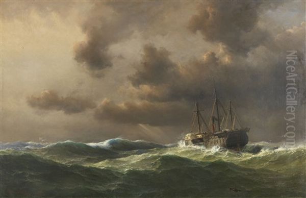 Nach Dem Sturm Oil Painting by Daniel Hermann Anton Melbye