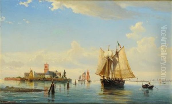 Laguna Di Venezia Oil Painting by Daniel Hermann Anton Melbye