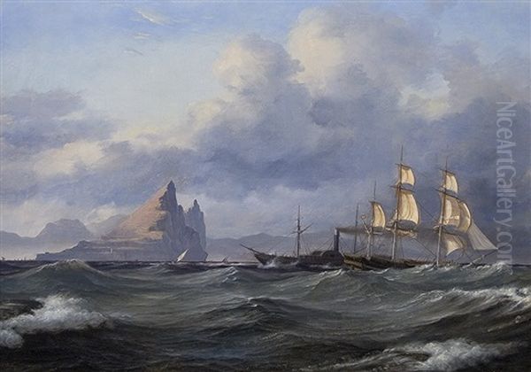 Stormy Sea Oil Painting by Daniel Hermann Anton Melbye