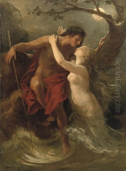 Hermaphroditus And Salmacis Oil Painting by Carl Bertling