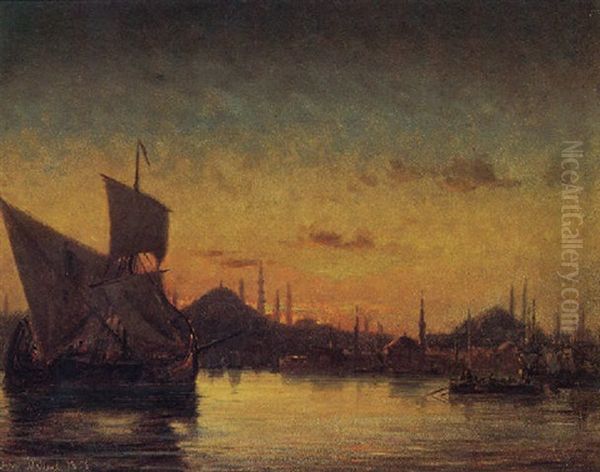 Le Bosphore Oil Painting by Daniel Hermann Anton Melbye