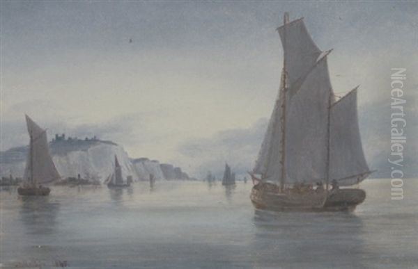 Indsejling Til Dover Oil Painting by Daniel Hermann Anton Melbye