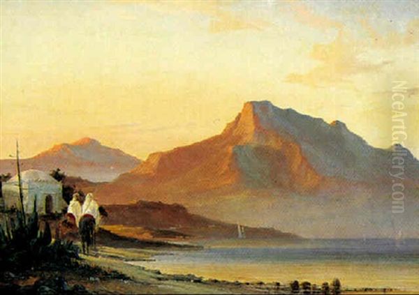 Kystparti. Nordafrika Oil Painting by Daniel Hermann Anton Melbye