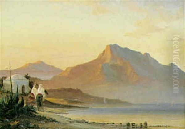 Kystparti. Nordafrika Oil Painting by Daniel Hermann Anton Melbye