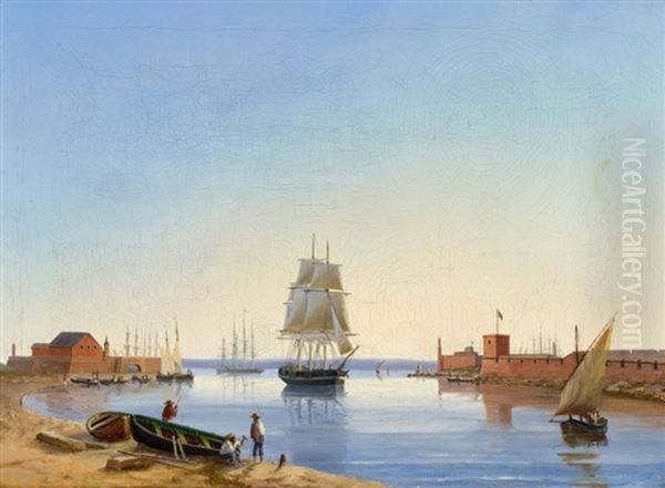 Im Hafen Von Havanna Oil Painting by Fritz Siegfried George Melbye