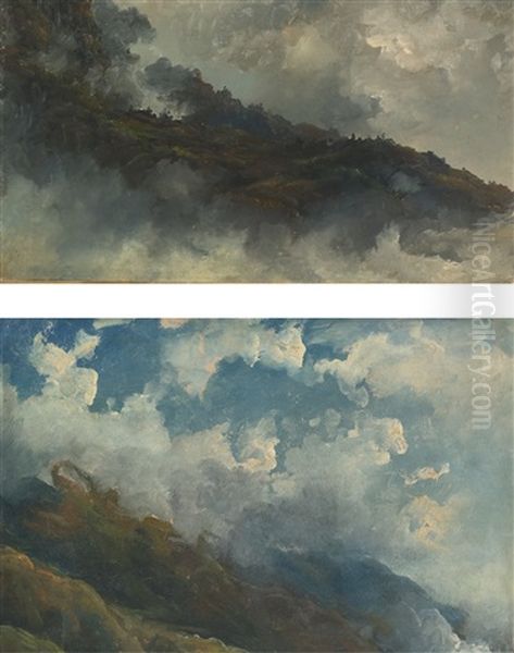 A Pair Of Cloud Studies: Untitled And Galipan, Caracas, Venezuela Oil Painting by Fritz Siegfried George Melbye