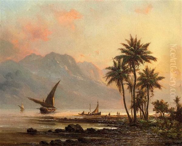 Venezuelan Coastal Landscape Oil Painting by Fritz Siegfried George Melbye