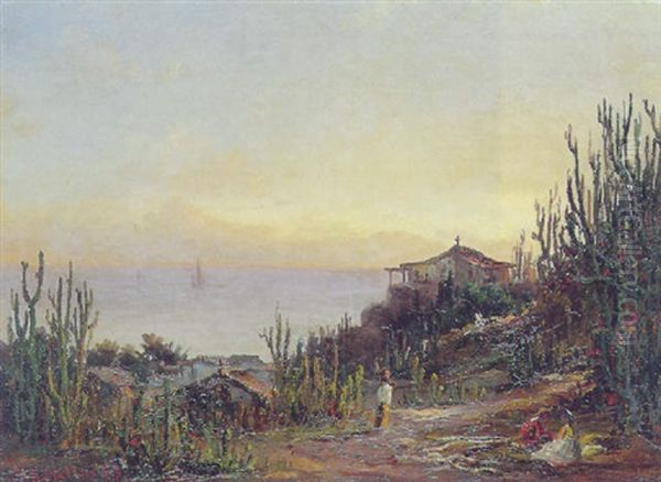 Kystparti, Caribien Oil Painting by Fritz Siegfried George Melbye