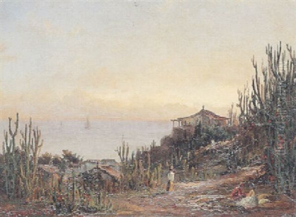 Kystparti, Caribien Oil Painting by Fritz Siegfried George Melbye