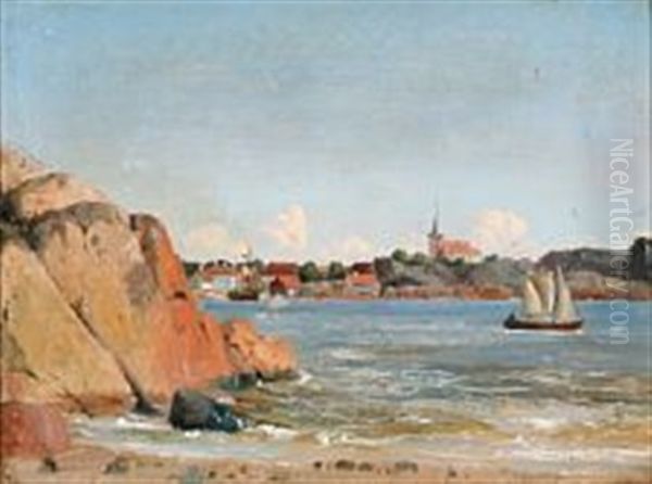 View From Larvik, Norway Oil Painting by Vilhelm Melbye