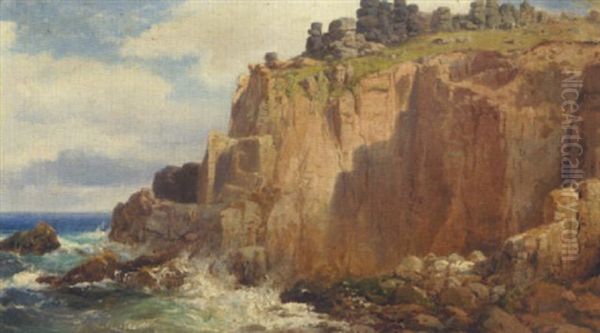 Kyst Ved Cornwall Oil Painting by Vilhelm Melbye