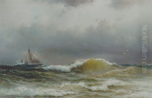 Atlanterhavsbraending Oil Painting by Vilhelm Melbye