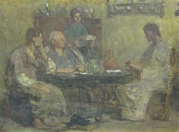 A Study For The Supper At Emmaus Oil Painting by Gari Melchers