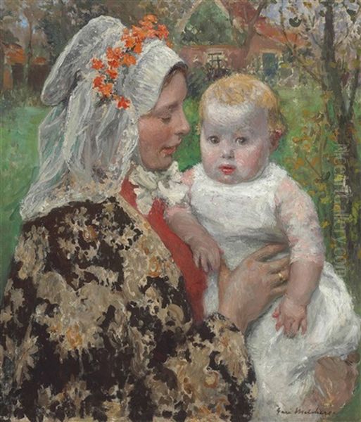 The Young Mother Oil Painting by Gari Melchers