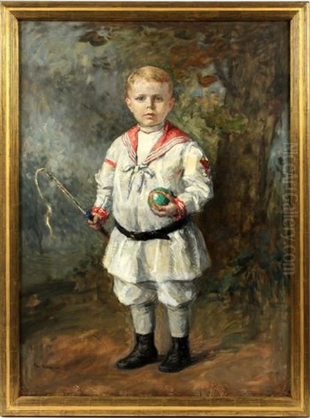 Edward Alger Age Four Oil Painting by Gari Melchers