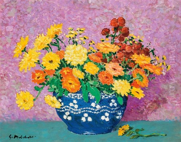 Still Life With Flowers Oil Painting by Gari Melchers