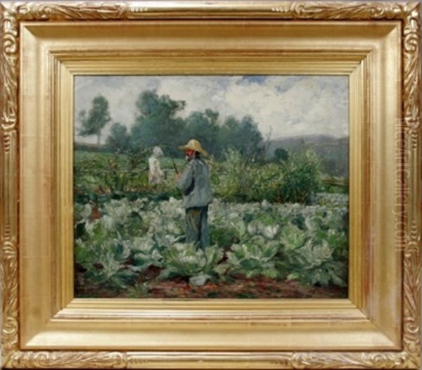 Cabbage Patch Oil Painting by Gari Melchers