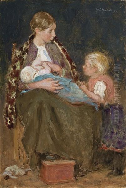 Motherhood Oil Painting by Gari Melchers