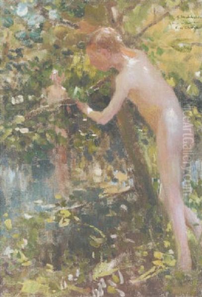 The Bather Oil Painting by Gari Melchers